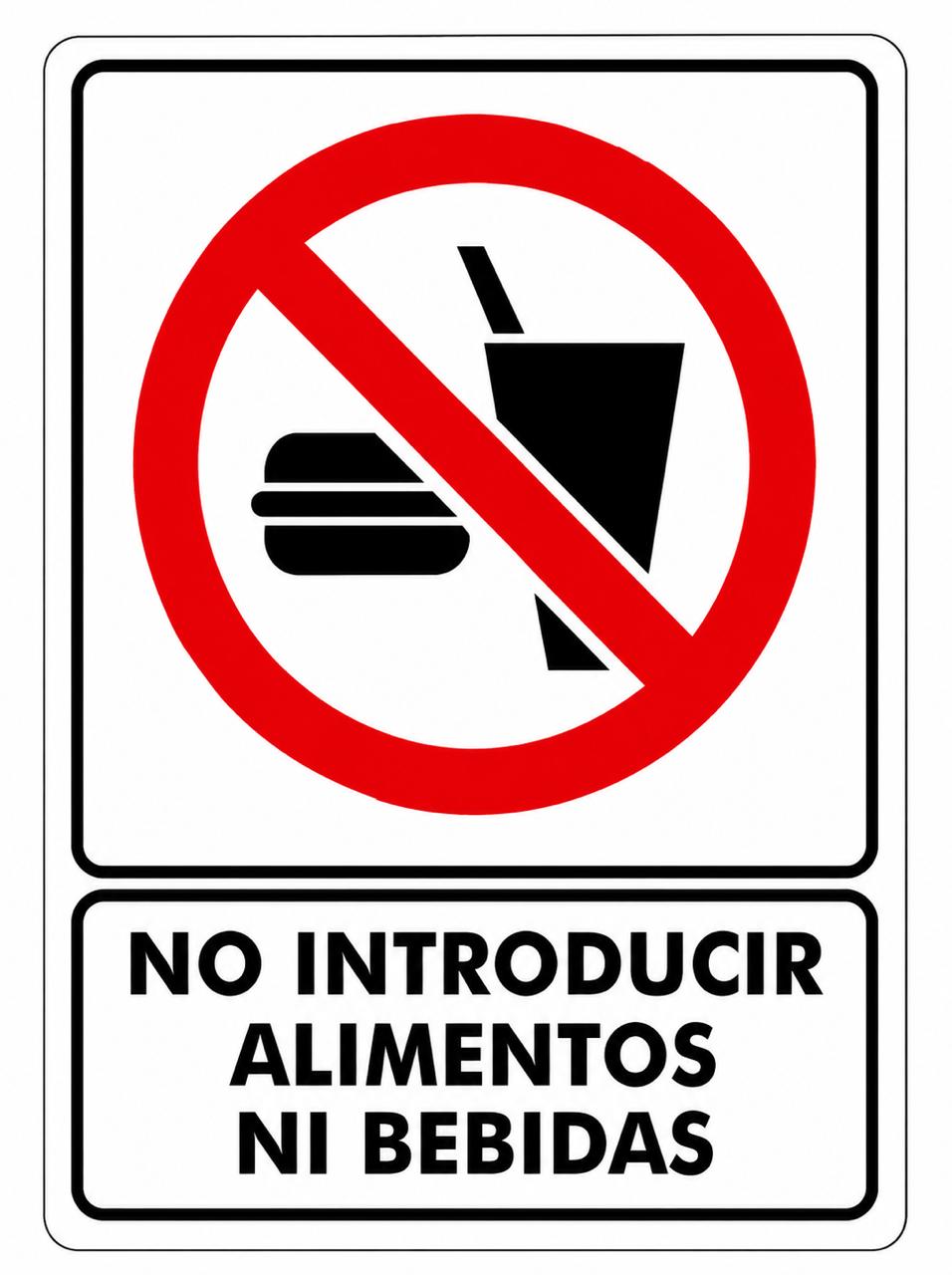Señalización de No introducir alimentos