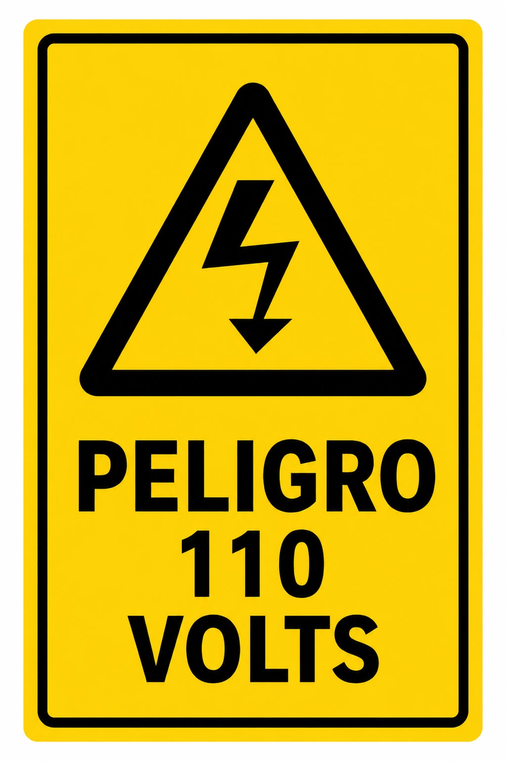 Calcomania de Peligro 110 volts