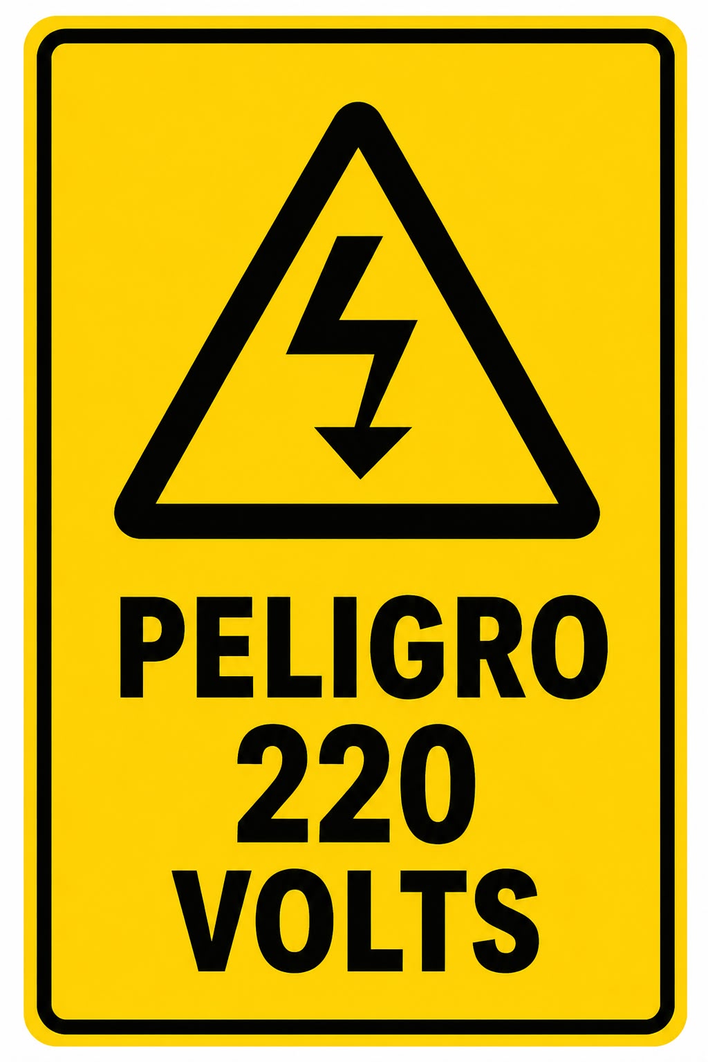 Calcomanía de Peligro 220 volts