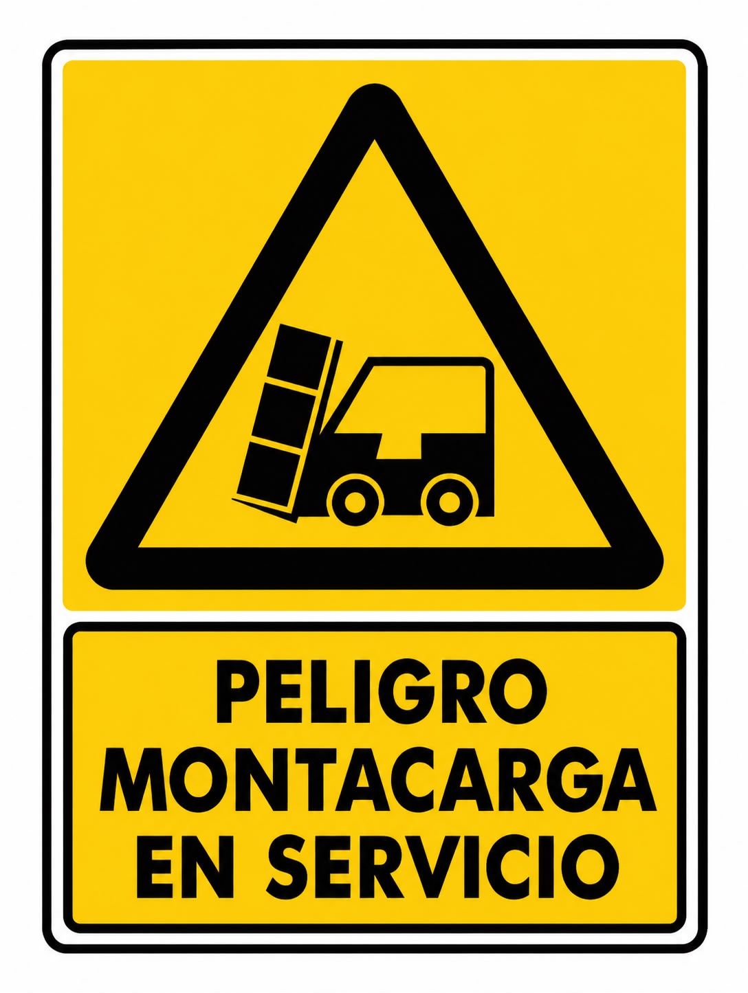 Precaución o Peligro Montacargas en servicio