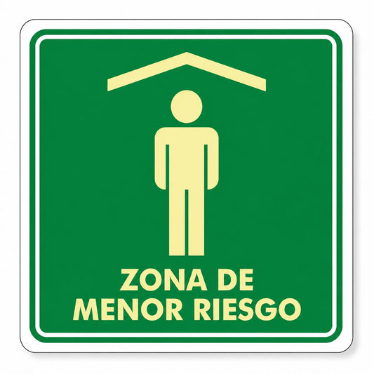 Señalización de Zona de menor riesgo