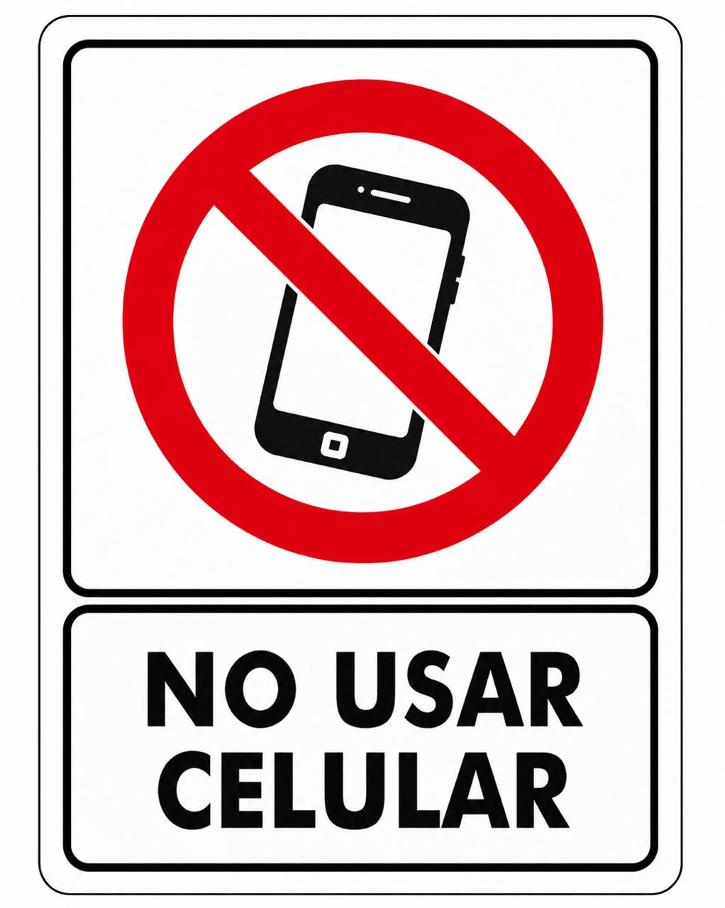 Señalización de No usar celular