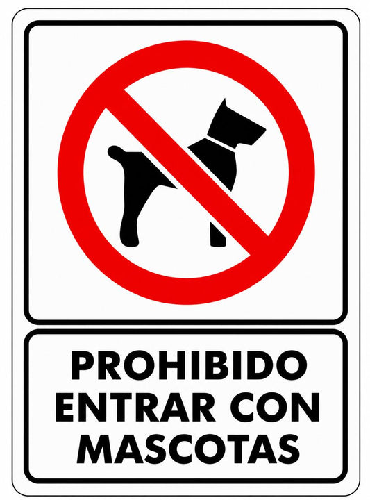 Señalización de Prohibido entrar con mascotas
