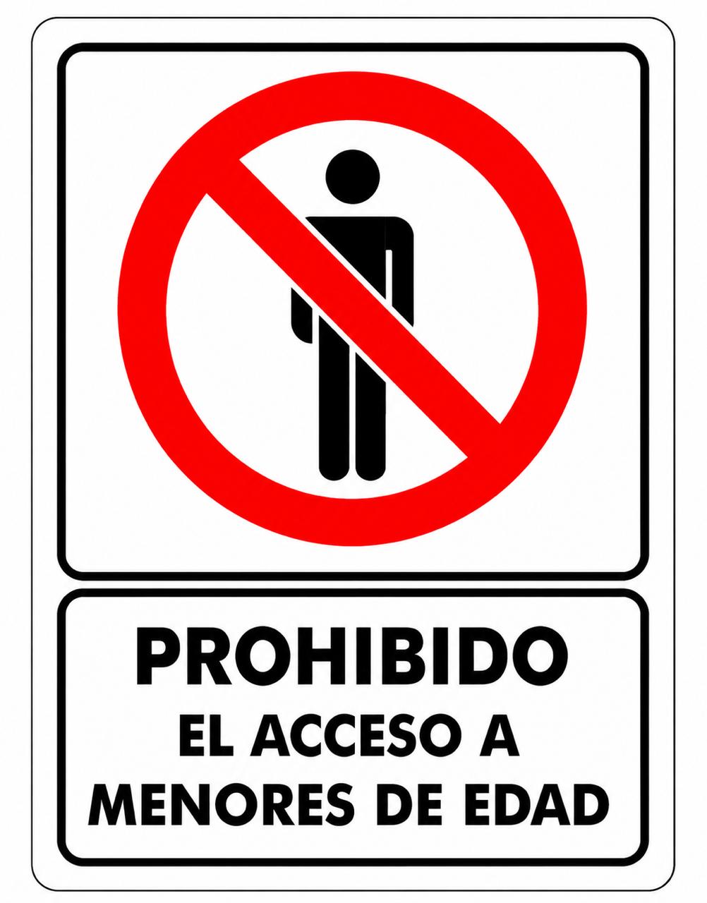 Señalización de Prohibido el acceso a menores de edad