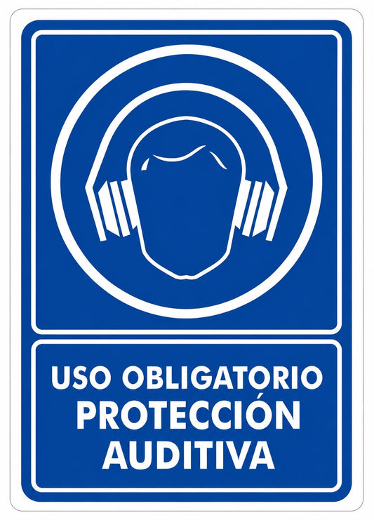 Señalización de Uso obligatorio de protección auditiva