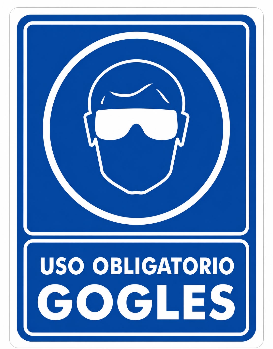 Señalización de Uso obligatorio Gogles