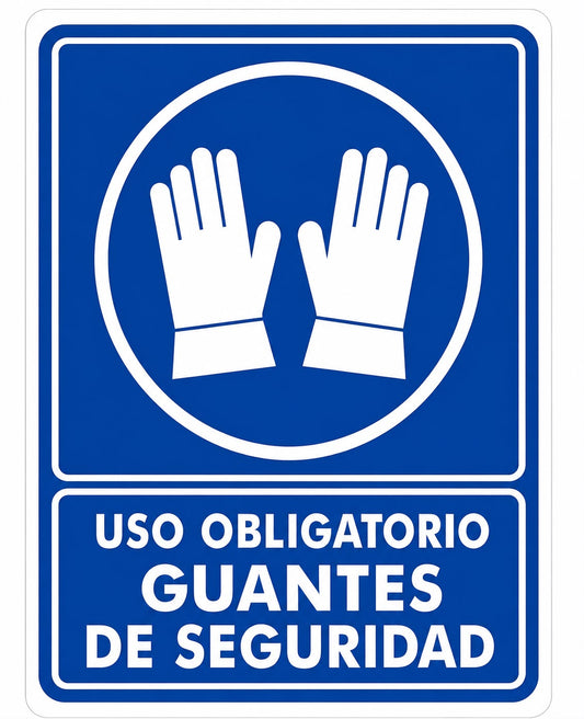 Señalizacion de Uso obligatorio de guantes de seguridad