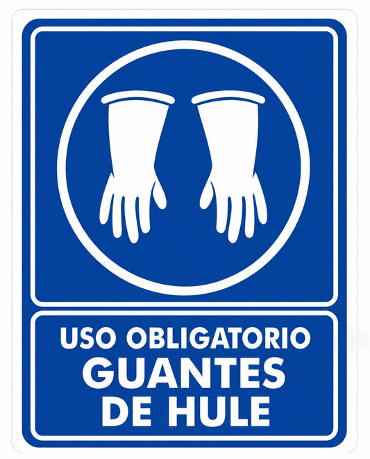 Señalización de Uso obligatorio de guantes de hule