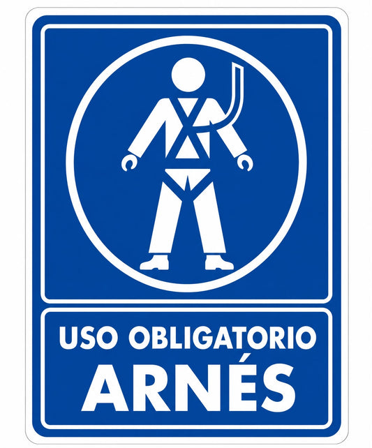 Señalización de Uso obligatorio de arnés