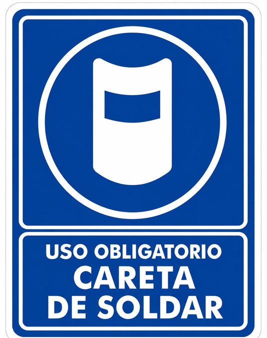 Uso obligatorio careta de soldar