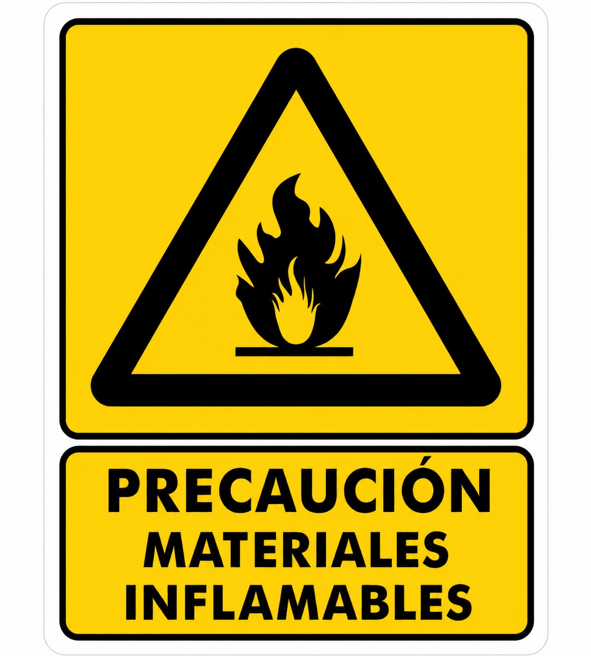 Precaución o Peligro Materiales inflamables