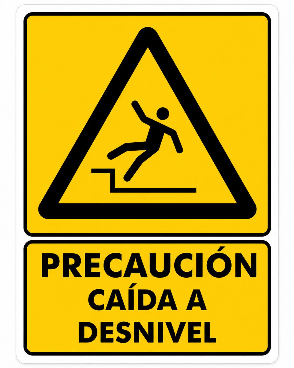 Precaución caída a desnivel