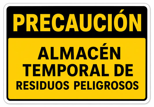 Precaución Almacén temporal de residuos peligrosos