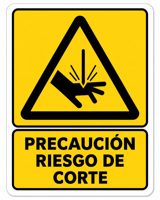 Precaución o Peligro de Riesgo de corte