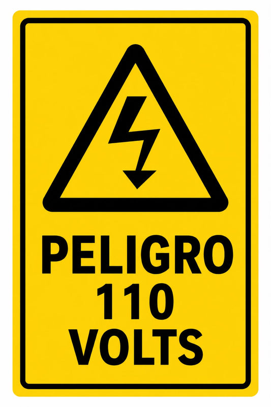 Calcomania de Peligro 110 volts