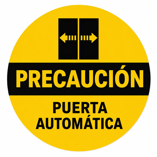 Calcomanía Precaución Puerta automática