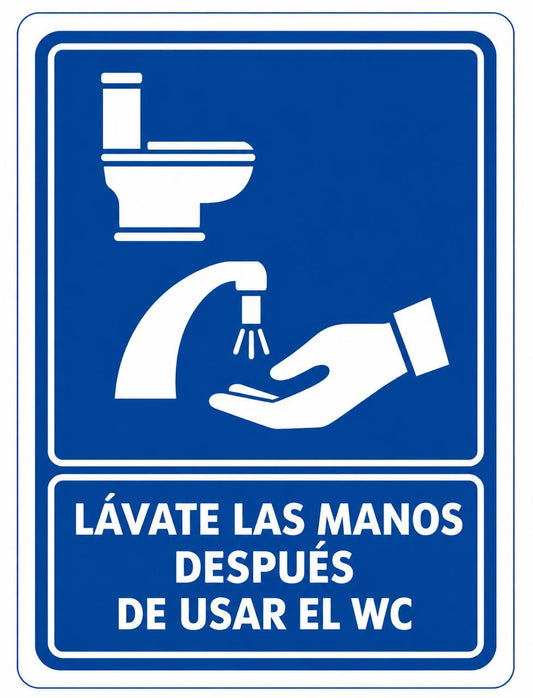 Lávate las manos despues de usar el W.C.