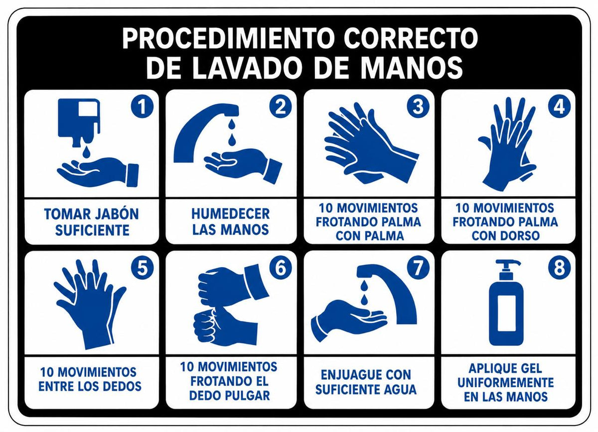 Procedimiento correcto de lavado de manos