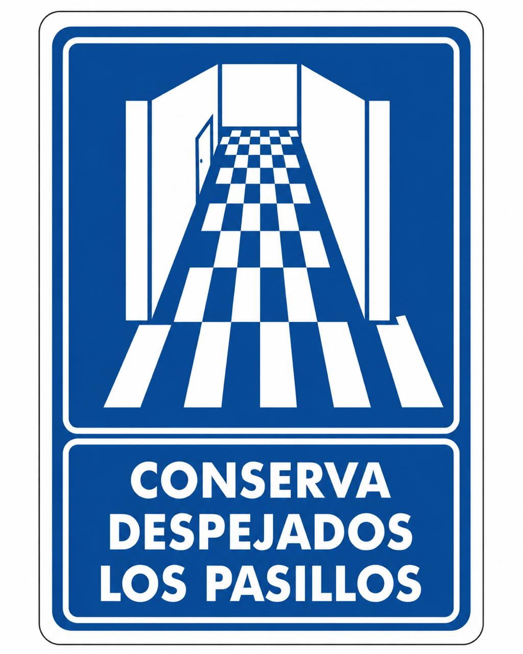 Conserva despejados  los pasillos