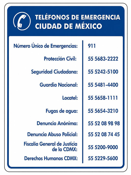 Teléfonos de emergencia  CDMX
