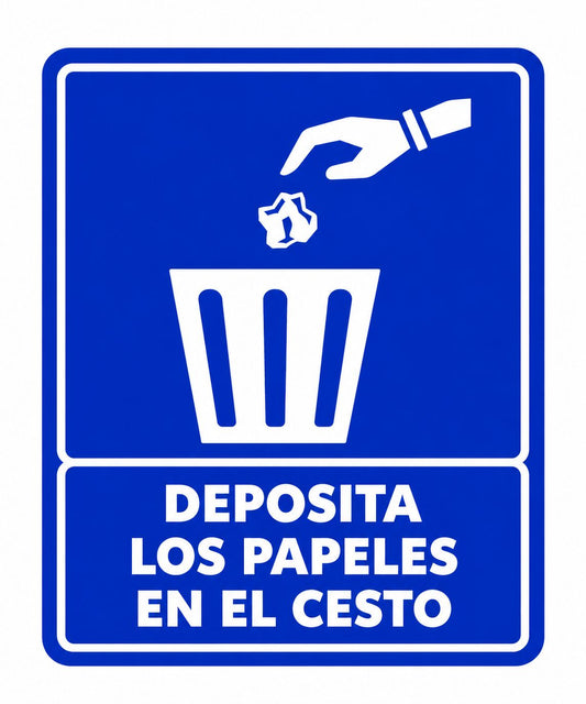 Deposita los papeles en el cesto
