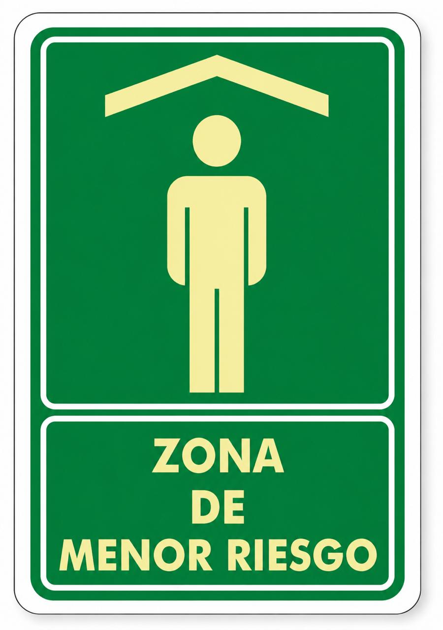 Señalización de Zona de menor riesgo