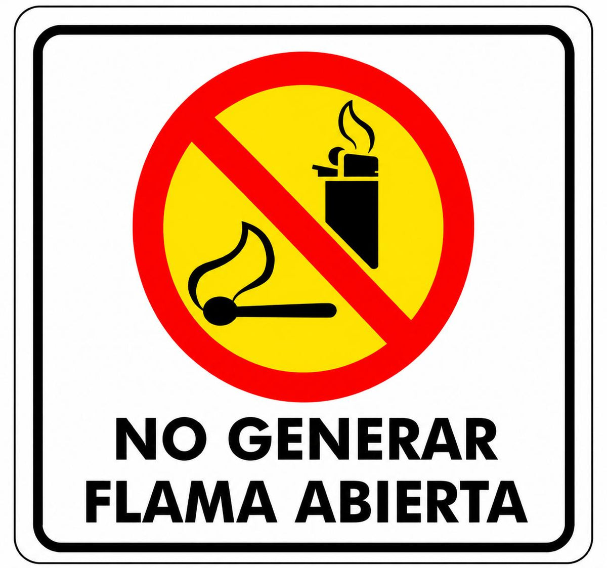 Señalizacion de No generar flama abierta