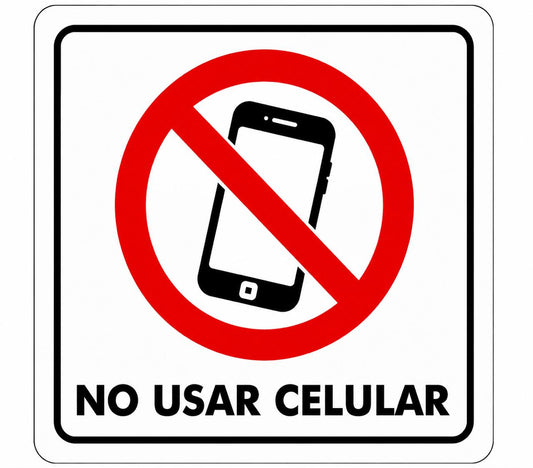 Señalización de No usar celular