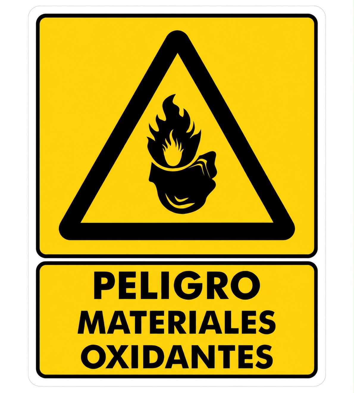 Precaución o Peligro Materiales oxidantes