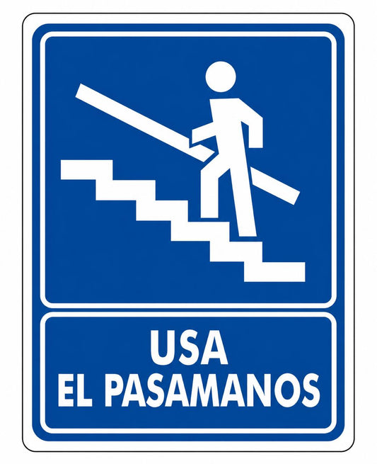 Usa el pasamanos